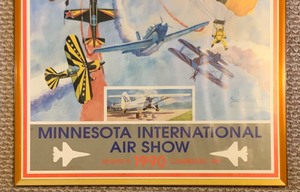 lot 125 image: Vintage Signed and Framed - 1990 Minnesota International Air Show Poster