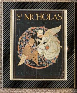 lot 141BB image: St. Nicholas Vintage Framed, Illustrated Magazine Covers Volume XLV, No. 8 June, 1918, King Arthurs Country and March 1918