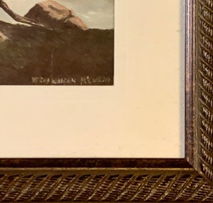 lot 147B image: Verna Walden Mc Cubbin Framed Vintage Print Cypress Carmel Bay
