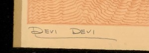 lot 165 image: Delicate Original Signed and Framed Devi Devi