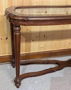 lot 118D image: Mahogany Glass Topped Console Table