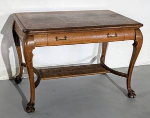 lot 140D image: Vintage Oak Writing Desk