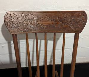 lot 142D image: Vintage Pressed Back Rocking Chair