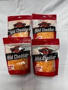 lot 103 image: 4 x 8oz Bags of Weyauwega Shredded Cheddar Cheese - Best by 12024