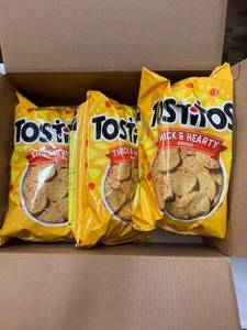 lot 154 image: 3 x 32oz Bags of Tostitos Thick & Hearty Tortilla Chips