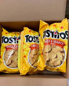 lot 157 image: 3 x 32oz Bags of Tostitos Thick & Hearty Tortilla Chips