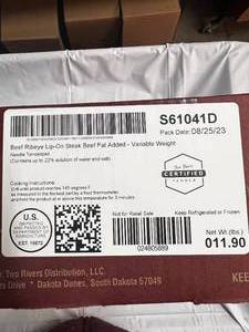 lot 2 image: 11.9lb Case of Beef Ribeye Steaks