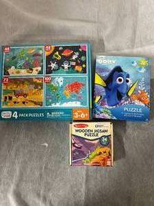 lot 28 image: 6 Kids Puzzels Ranging from 100-24 Pieces