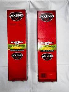 lot 190 image: 2 x 12ct Boxed of Jack Links Beef Stick & Cheese - Jalepeno