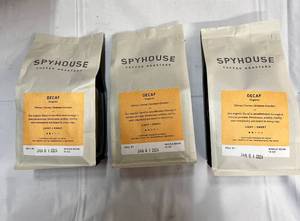 lot 234 image: 3 x 10 oz Bags of SpyHouse Decaf Coffee Best by 01012024