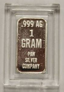 One Gram Bar Of .999 Fine Silver