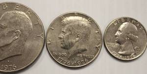 Denver Mint Bicentennial Dollar, Half Dollar & Quarter Set