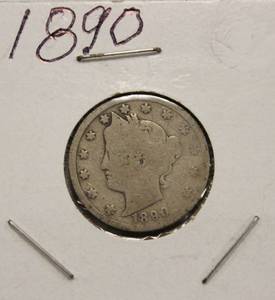 1890 Liberty Head V- Back Nickel