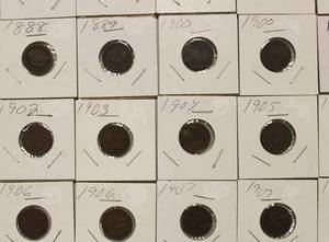 20 Indian Head Pennies 1880 - 1907