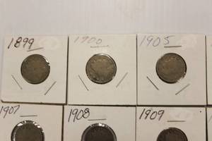 10 Liberty Head V - Back Nickels 1899 - 1912
