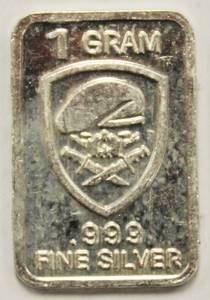 One Gram Bar Of .999 Fine Silver