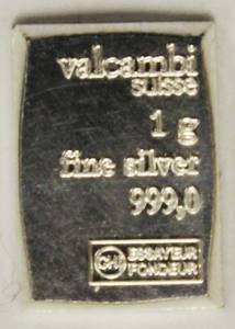 One Gram Bar Of .999 Fine Silver