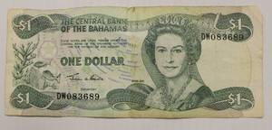 One Dollar Central Bank Of The Bahamas Queen Elizabeth II 2002 Series