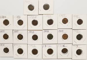 20 Indian Head Pennies, 1880 - 1907