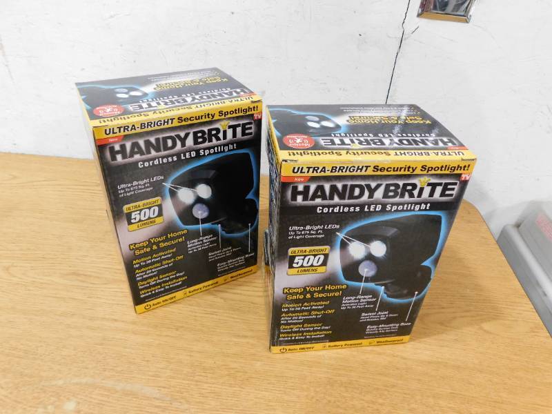 lot 73 image: (2) HANDY BRITE 500 Lumens Multi-Location Cordless Motion-Activated Sensor LED Spotlight