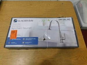 lot 33 image: Glacier Bay McKenna Single-Handle Pull Down Sprayer Kitchen Faucet in Stainless Steel with TurboSpray and FastMount
