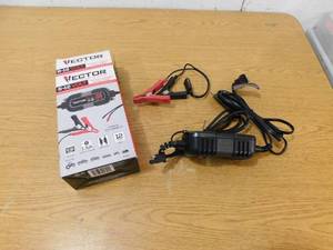 lot 75 image: VECTOR 1.5 Amp Battery Charger, Battery Maintainer, Trickle Charger, 6V and 12V, Fully Automatic