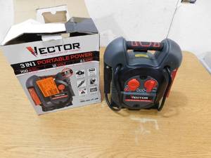 lot 76 image: VECTOR 700 Peak Amp Automotive Jump Starter, Portable Power  10W USB Port, 12V DC Port