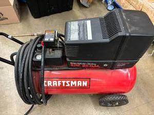 lot 3 image: Craftsman Single Cylinger  Oil-Free 5 Horsepower 20 Gallon Air Compressor