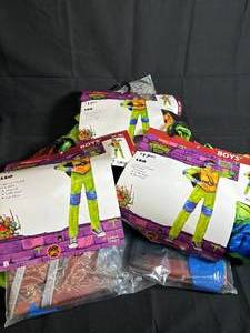 lot 28 image: Boys Teenage Mutant Ninja Turtles Leo Costumes Sizes Small 67 & Medium 8 - 3-Pack
