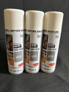 lot 34 image: White Temporary Hair Color Spray - 3-Pack