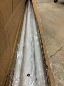 lot 110 image: Assorted White Metal Poles - 8-Pack