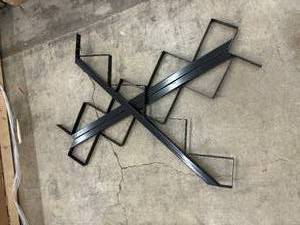 lot 115 image: Black Metal Shelves - 3-Pack