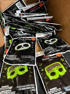 lot 161 image: Frankenstein and Skull Glow Masks - 29-Pack