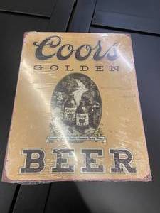 lot 200 image: Coors Golden Beer Tin Sign