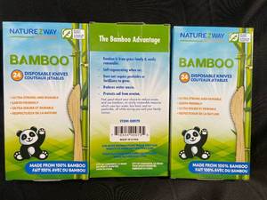 lot 332 image: Nature EZ Way Bamboo Knifes 24-Pack - Set of 3