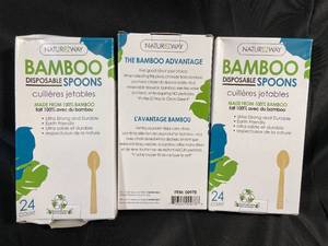 lot 318 image: Nature EZ Way Bamboo Spoons 24-Pack - Set of 3