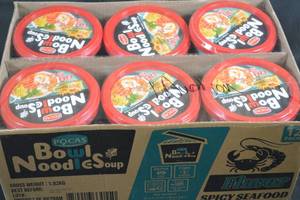 Case of Bowl Noodle Soup Spicy Seafood Flavor 12 Bowls Total