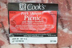 Cooks  Hickory Smoked Bone-In Picnic Pork Shoulder - 6.8 lb
