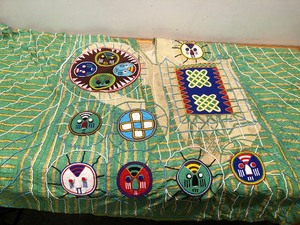 lot 20 image: HUGE Vintage African Yoruba Beaded Chiefs Robe