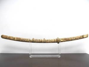 lot 54 image: Old Oriental Genuine Carved Bone Sword wScabbard