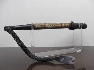 lot 59 image: Inlaid Vintage Indo-Persian Camel Whip 
