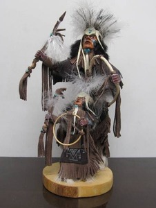 lot 34 image: Excellent Quality Signed Native American Figure - Father & Son Grass Dancer