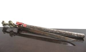 lot 45 image: Old Vintage Tibetan Khadga Wisdom Sword wDragon Handle