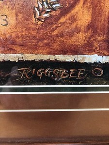 lot 96 image: Large Framed Suzan Riggsbee Rustic Print - White the Naturalist