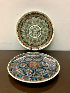 lot 127 image: 2 Signed Art Pottery Chargers
