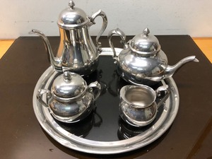 lot 134 image: Hallmarked Vintage Signed TOWLE Fine Pewter Tea Set
