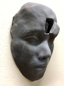 lot 145 image: Very Cool Abstract Clay Face Sculpture by Sean Corner #2