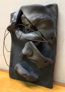 lot 146 image: Very Cool Abstract Clay Face Sculpture by Sean Corner #3