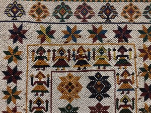 lot 148 image: Framed Vintage Handmade Beaded Folk Art Wall Hanging