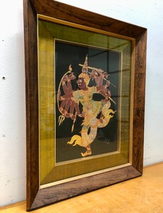 lot 150 image: Excellent Mid Century Painted Signed Thai Temple Painting